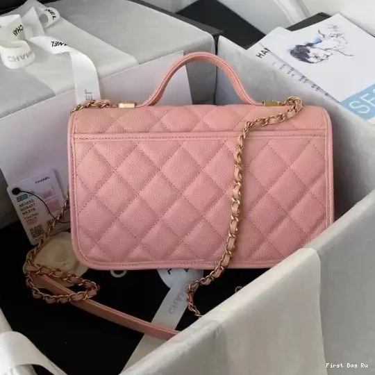 First Bag Ru HANDLE BAG WITH TOP SMALL CHANEL FLAP 0625